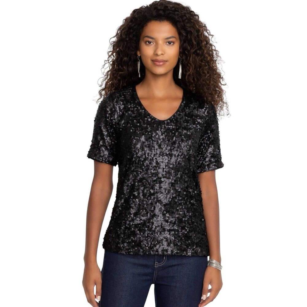 Johnny Was BRADLEY SEQUIN BLOUSE Size Large